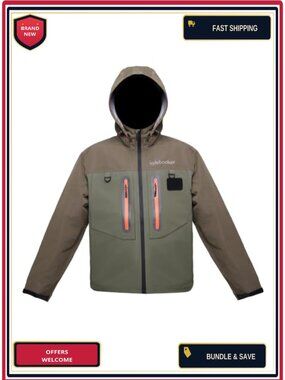 Men's Waterproof Breathable Wading Jacket Fly Fishing Rain Coat